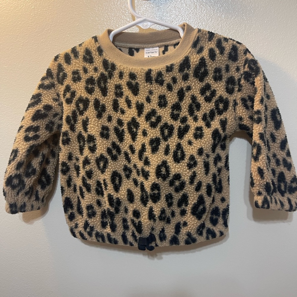 Carter's Tan and Black Leopard Print Long Sleeve Tee